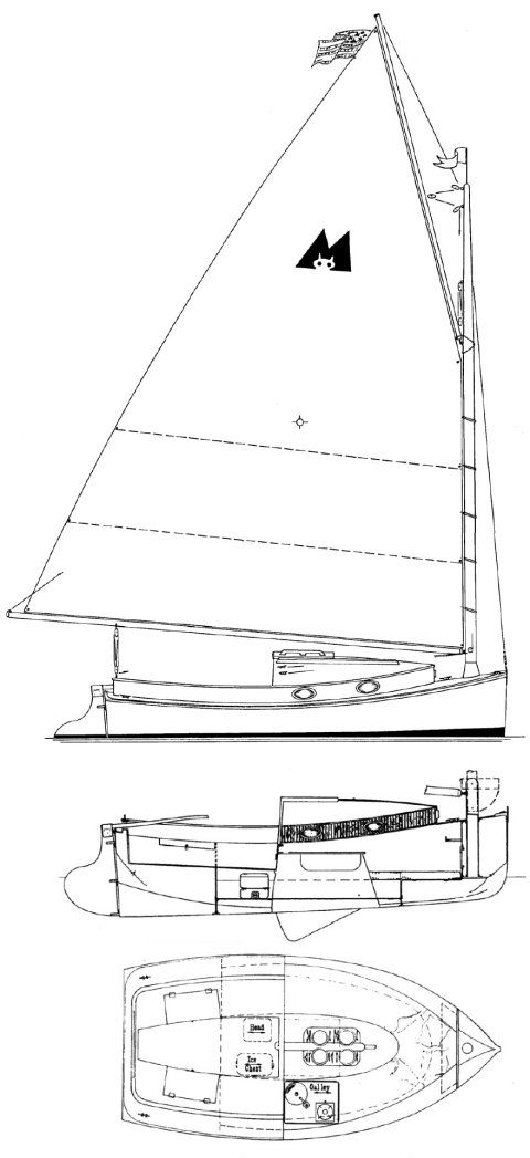 Menger cat 17 sailboat under sail