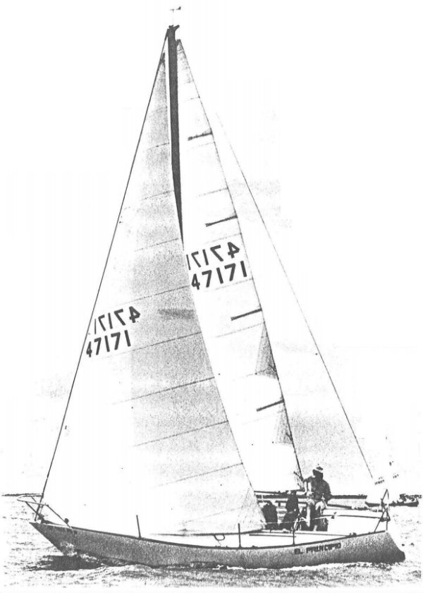Mg 26 peterson sailboat under sail