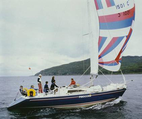 Mg 38 sailboat under sail