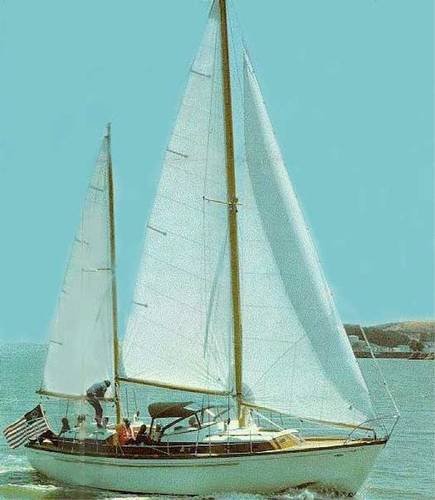 Midshipman 40 cheoy lee sailboat under sail