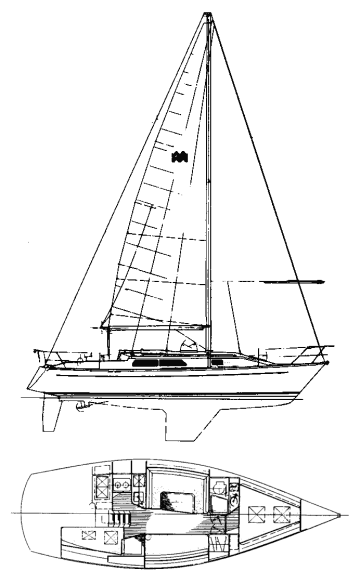 Mirage 35 sailboat under sail