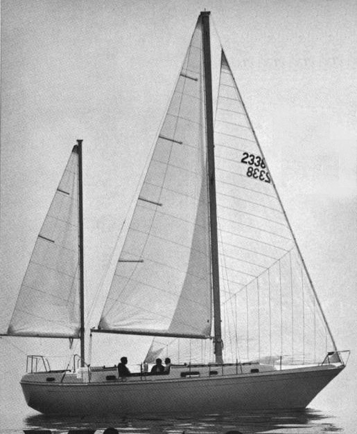 Mistress 39 allied sailboat under sail