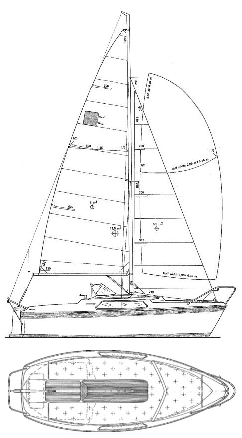 Monark 540 sailboat under sail