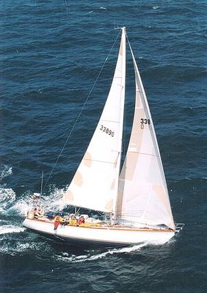 Monhegan 48 sailboat under sail