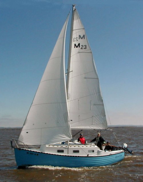 Montgomery 23 sailboat under sail