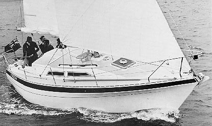 Moody 29 sailboat under sail