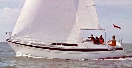 Moody 33s sailboat under sail