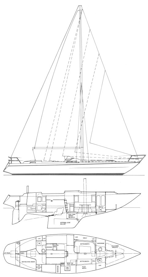 Moody 44 1 sailboat under sail