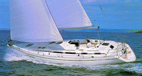 Moody 44 2 sailboat under sail