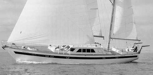 Moody 52 sailboat under sail