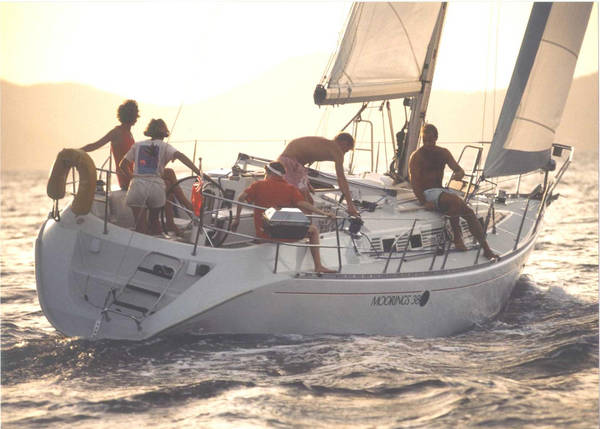 Moorings 38 2 sailboat under sail