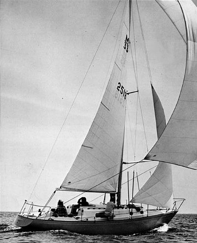 Morgan 33 sailboat under sail
