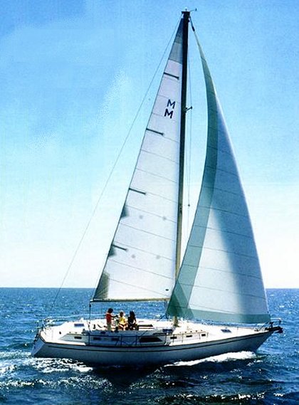 Catalina morgan 43 sailboat under sail