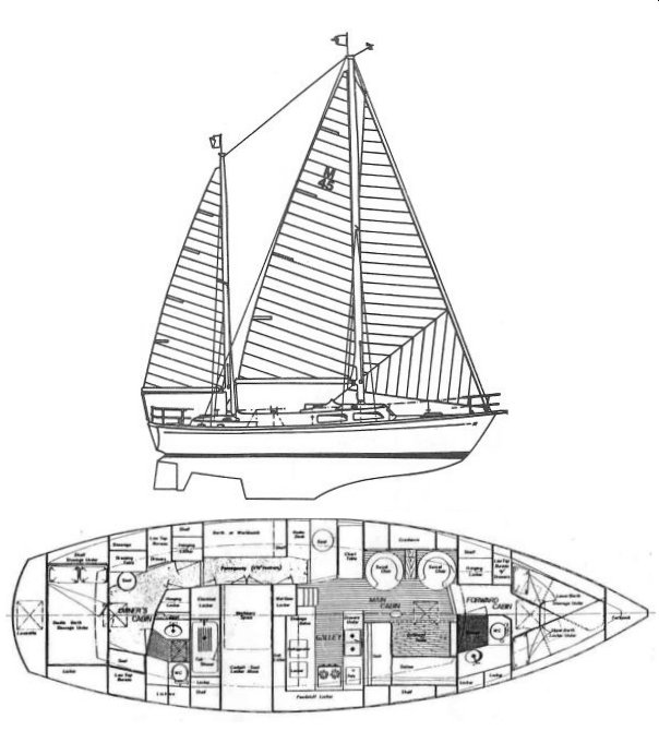 Morgan 452 sailboat under sail