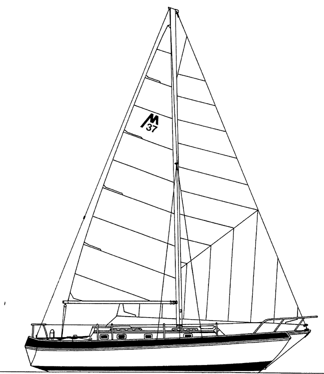Morgan out island 37372 sailboat under sail