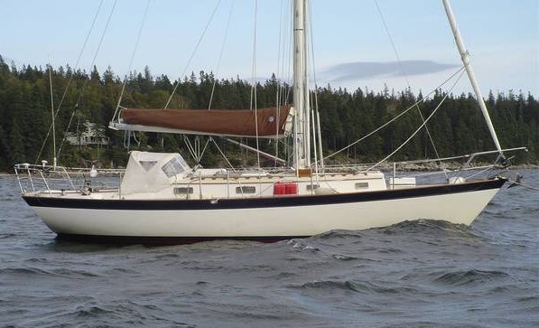 Morris 36 justine sailboat under sail