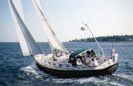 Morris 42 sailboat under sail