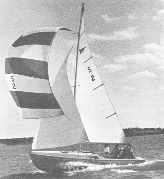 Mustang 22 sailboat under sail