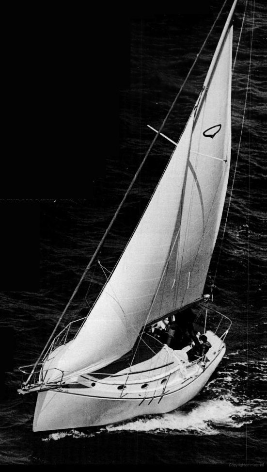 Mystic 30 sailboat under sail