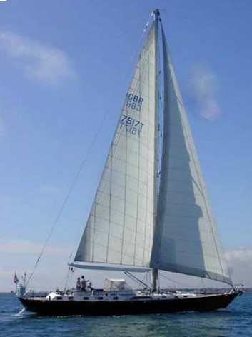 Mystic 60 sailboat under sail