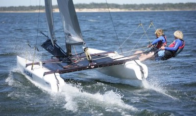 Nacra inter 18 sailboat under sail