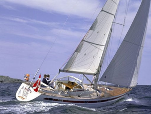 Najad 390 sailboat under sail