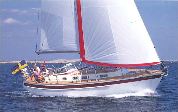 Najad 420 sailboat under sail