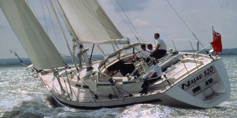 Najad 520 sailboat under sail