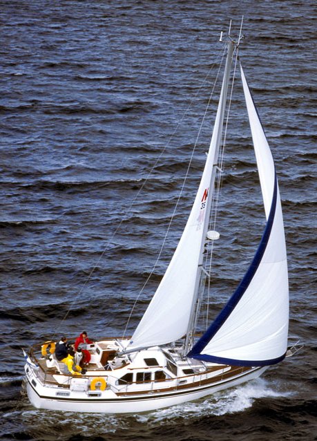 Nauticat 35 sailboat under sail