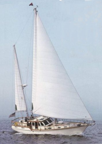 Nauticat 52 sailboat under sail