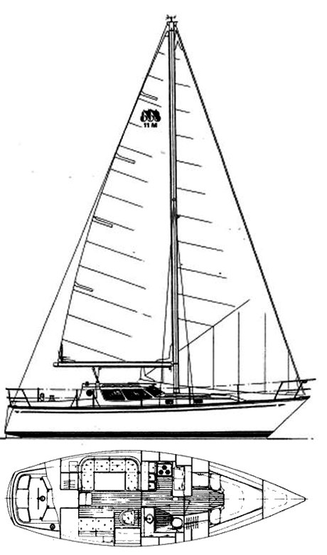 Nautilus 11m sailboat under sail