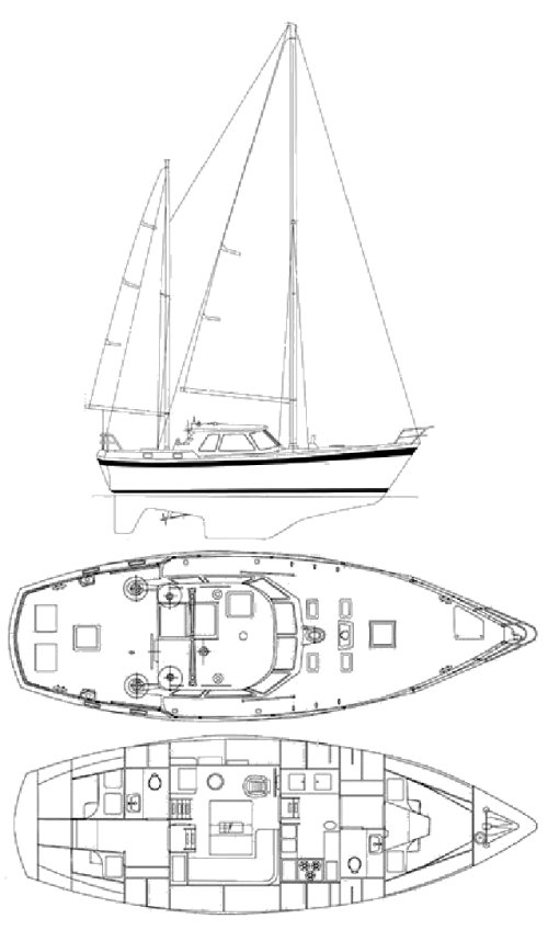 Nautor 39 sailboat under sail