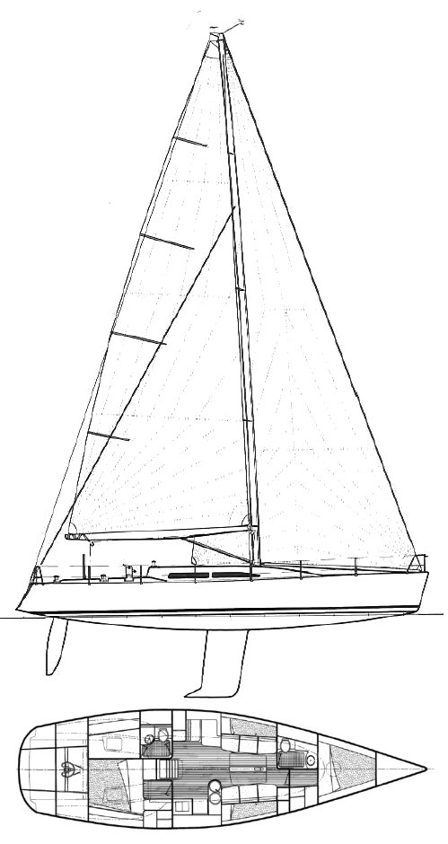 Nelson marek 46 sailboat under sail