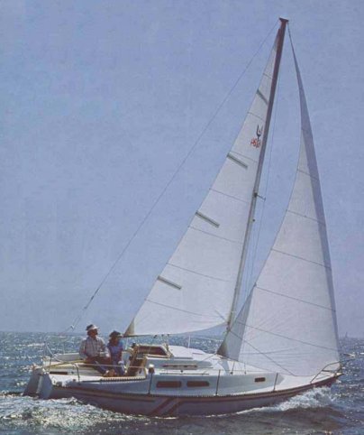 Neptune 24 cb sailboat under sail