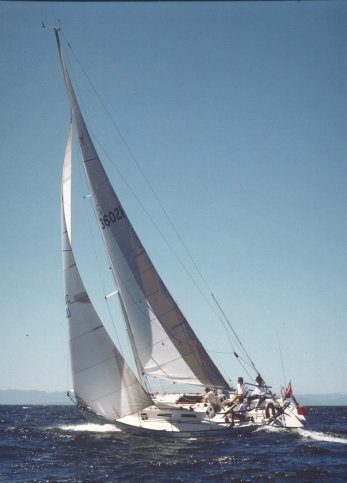 New york 36 sailboat under sail
