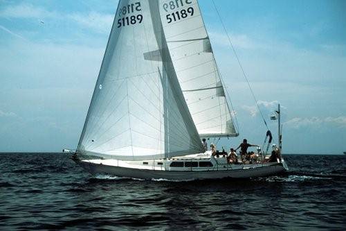 Newport 41 mk ii sailboat under sail