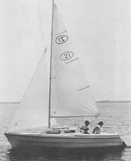 Newport 212 sailboat under sail