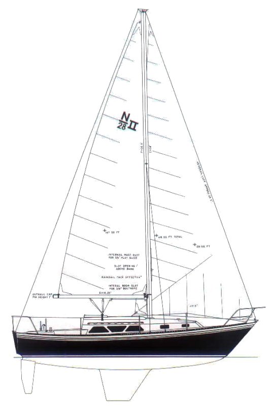 Newport 28 2 sailboat under sail