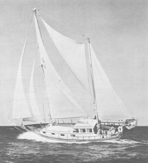 Newporter sailboat under sail