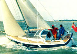 Nicholson 27 sailboat under sail