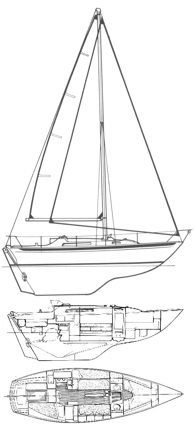 Nicholson 31 sailboat under sail