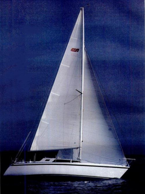 Nicholson 345 sailboat under sail