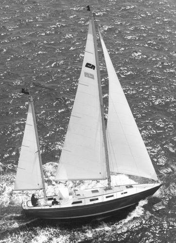 Nicholson 40 ac sailboat under sail