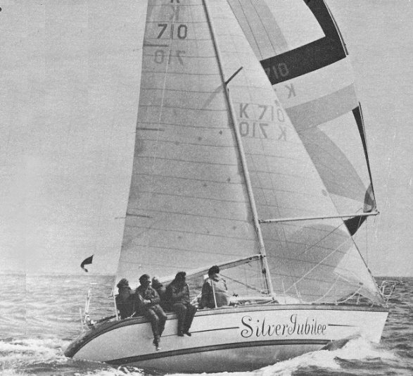 Nicholson 12 ton sailboat under sail