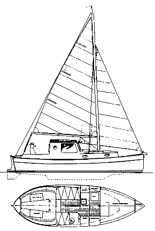 Nimble 25 arctic sailboat under sail