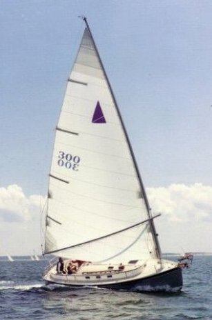 Nonsuch 30 sailboat under sail