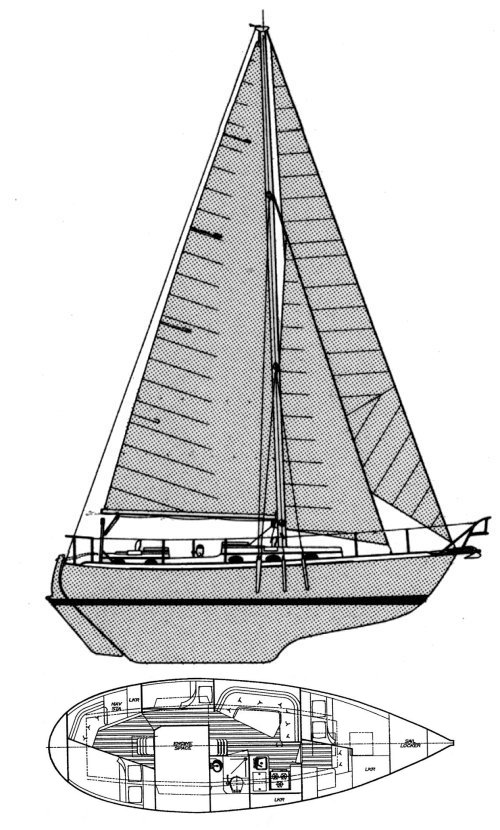 Norsea 37 sailboat under sail