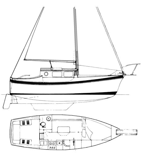 Norsea 26 pilothouse sailboat under sail