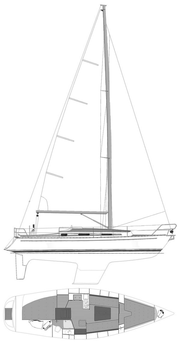 Nordborg 34 sailboat under sail