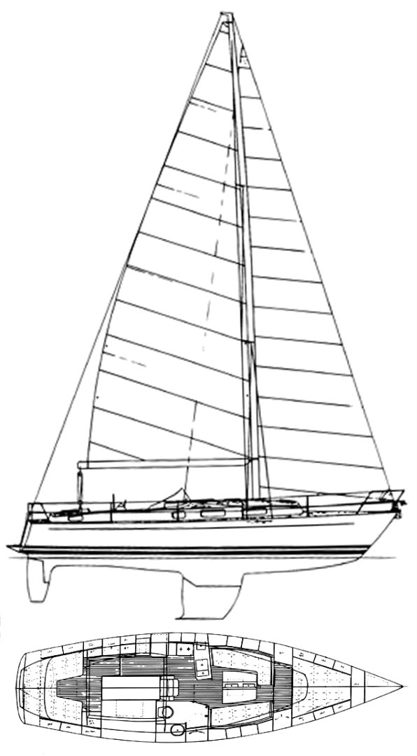 Nordborg 38 cc sailboat under sail